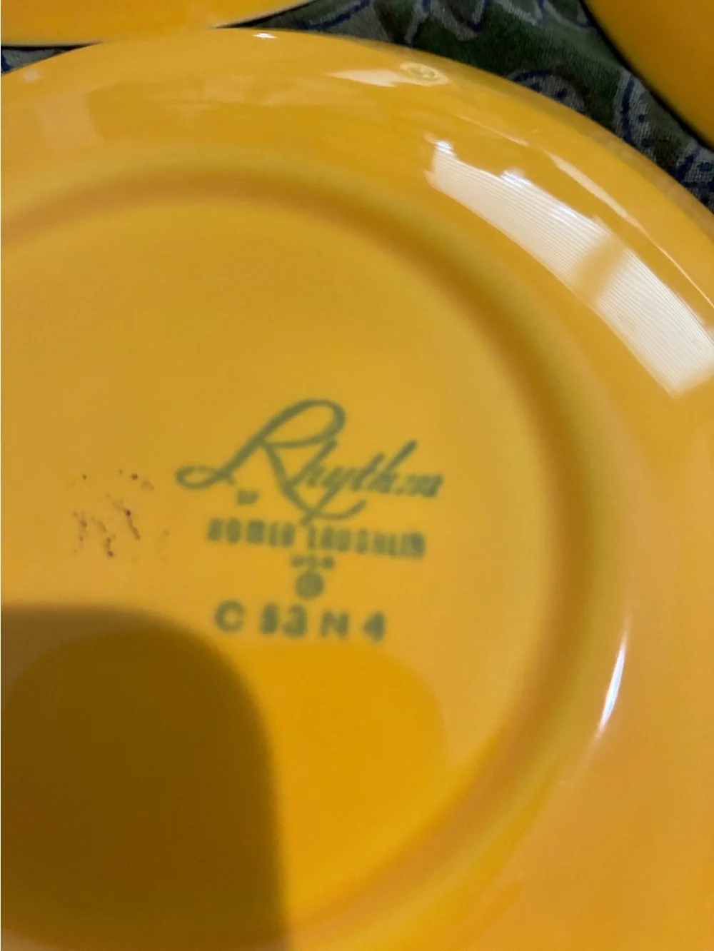 7 Homer Laughlin “Rhythm” Yellow Small Plates. EUC. 6.25” Round. Vintage 1953